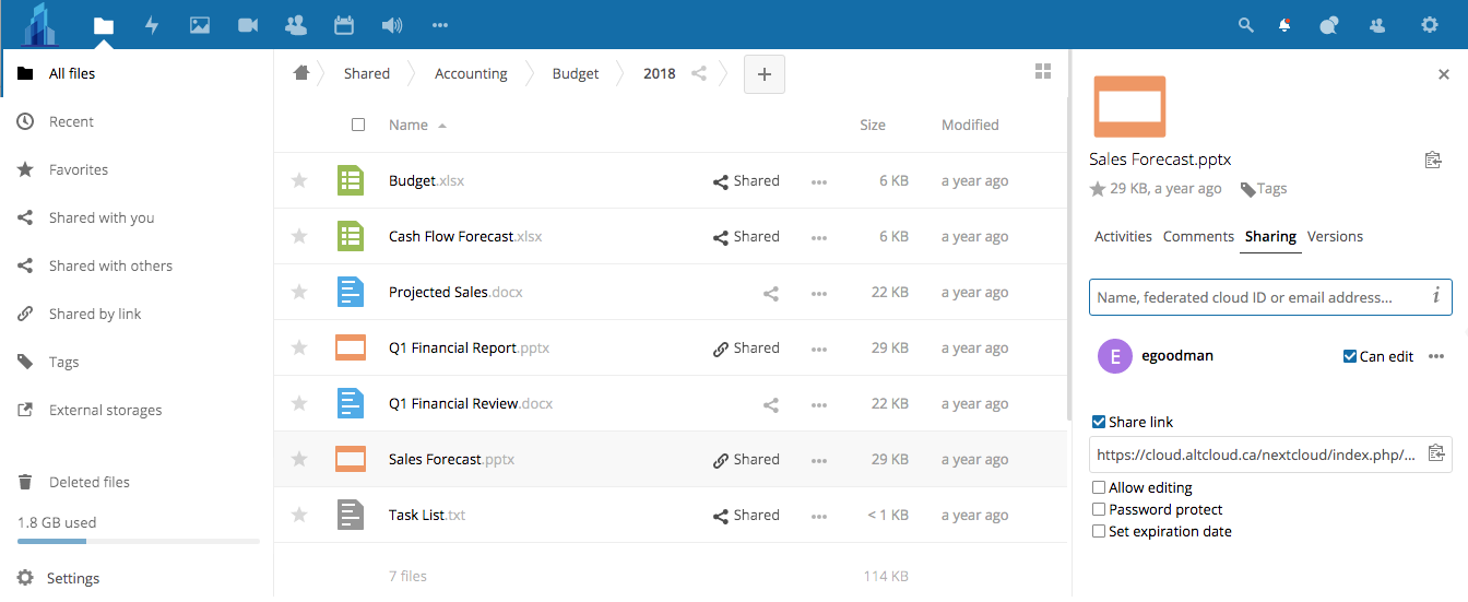 external shares in private cloud solution